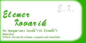 elemer kovarik business card